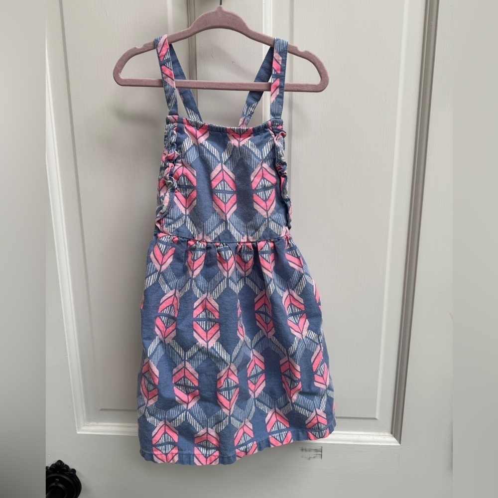 Carter's 4T Girls Pink Blue Aztec Geometric Patterned Ruffle Sleeveless SunDress